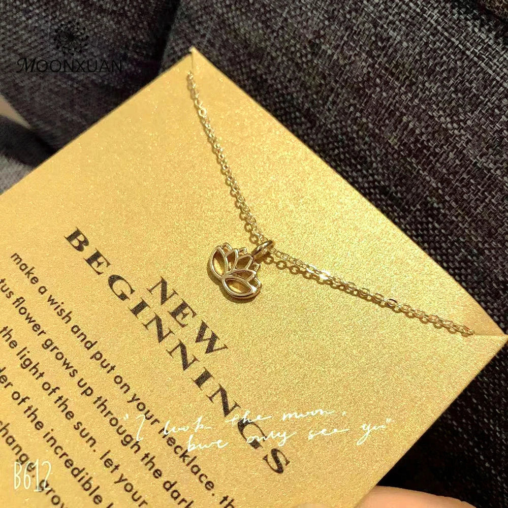 Minimalist Lotus Pendant Necklace