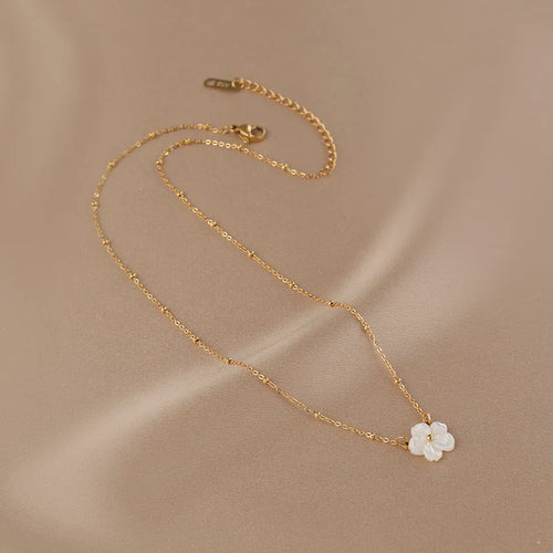 Dainty Flower Necklace or Bracelet, Ring for Women, 18K Gold Plated Titanium Wedding Jewelry, Bridesmaid Gift Mother's Day Gifts