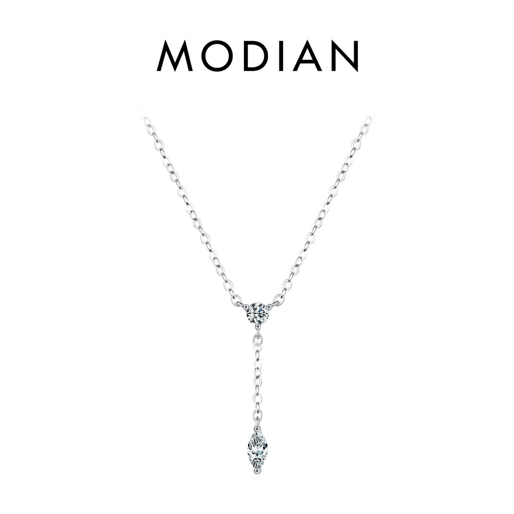 Geometric Drop Pendant Necklace