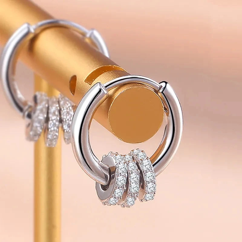 Chunky Zircon Hoop Earrings