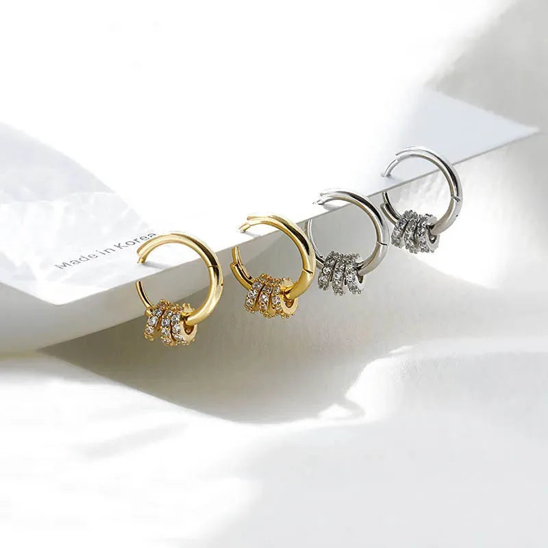 Chunky Zircon Hoop Earrings