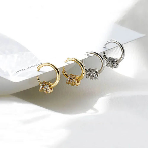 Chunky Zircon Hoop Earrings