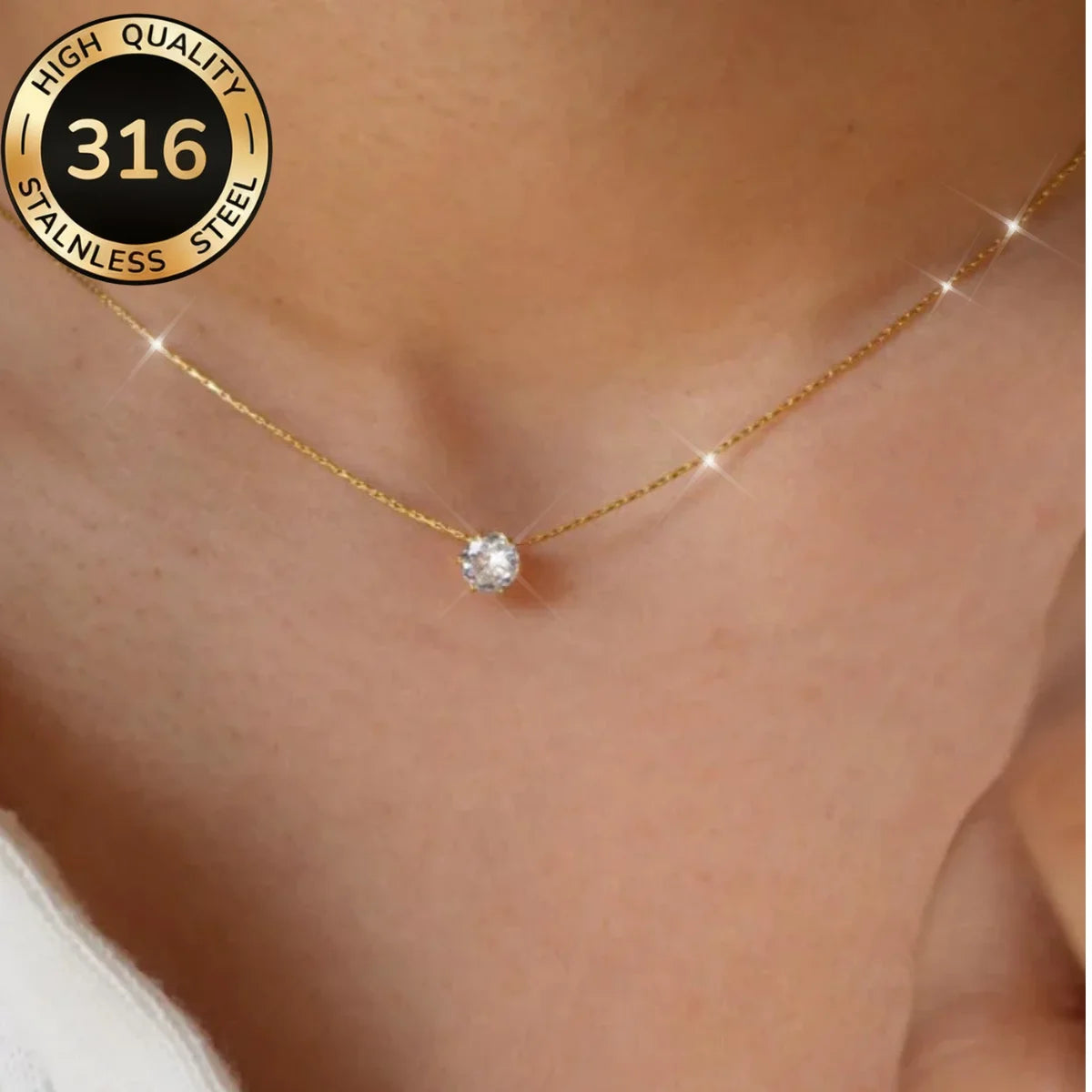 Mother of Pearl Halo Necklace