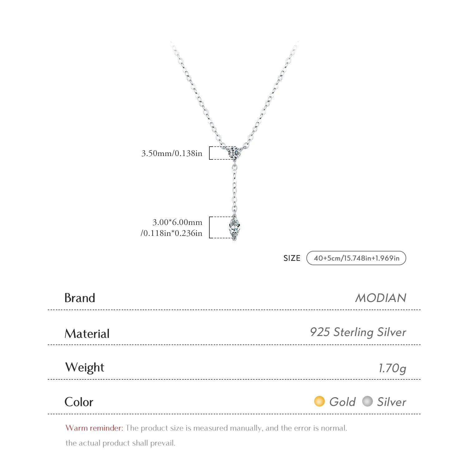 Geometric Drop Pendant Necklace