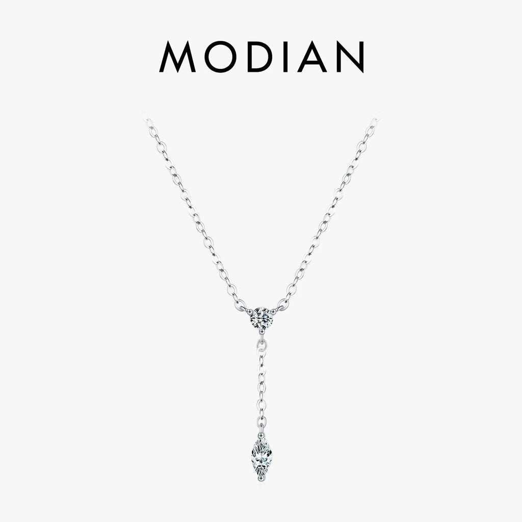 Geometric Drop Pendant Necklace