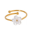 Dainty Flower Necklace or Bracelet, Ring for Women, 18K Gold Plated Titanium Wedding Jewelry, Bridesmaid Gift Mother's Day Gifts