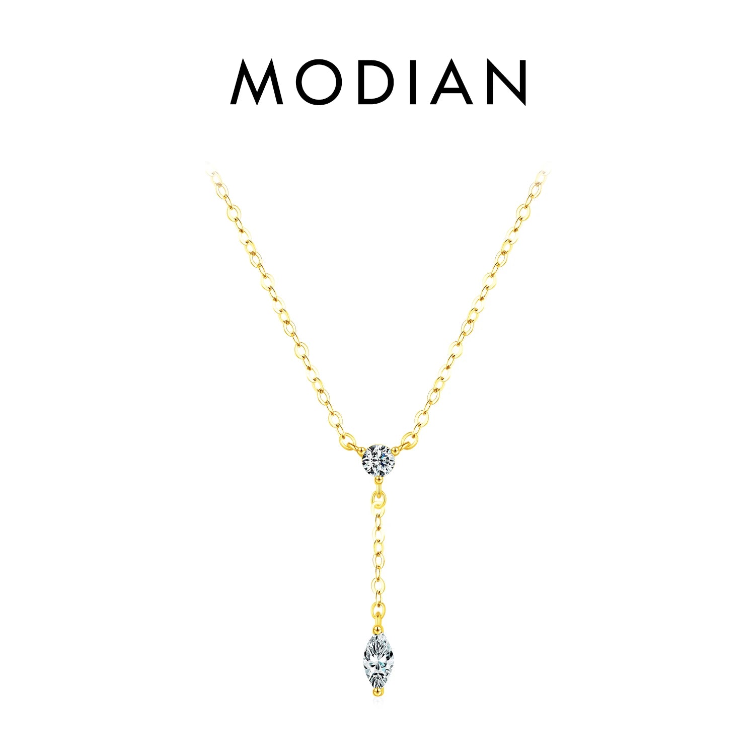 Geometric Drop Pendant Necklace